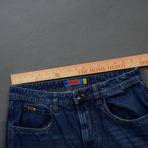 EMPYRE Y2K Mens Cargo Convertible Denim Carpenter Jeans 33x29 Skater Straight - Picture 6 of 8